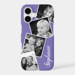 Custom Instagram Photo Collage Personalized Name<br><div class="desc">Custom Instagram Photo Collage Purple Personalized iPhone 17 Case. This trendy modern design features a place for 4 square instagram style photos. Add your name or text to further personalize this custom DIY design and choose your own background color.</div>