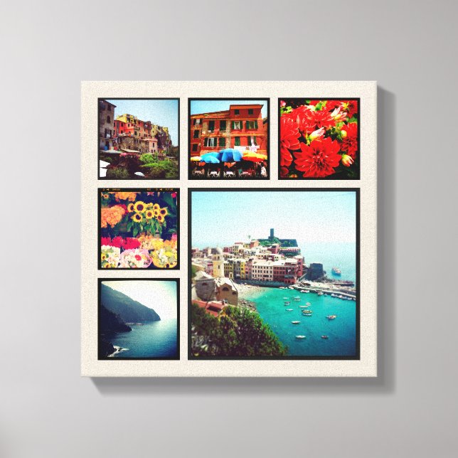 Custom Instagram Photo Collage Wrapped Canvas Art (Front)