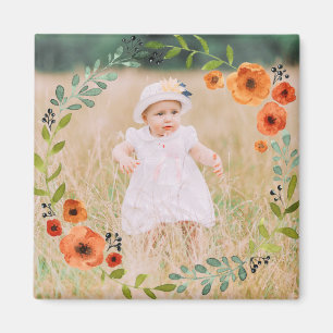 Custom Instagram Photo Create Your Own Floral Magnet