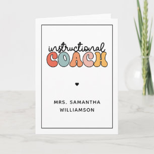 Custom Instructional Coach Educational Coach Retro Card