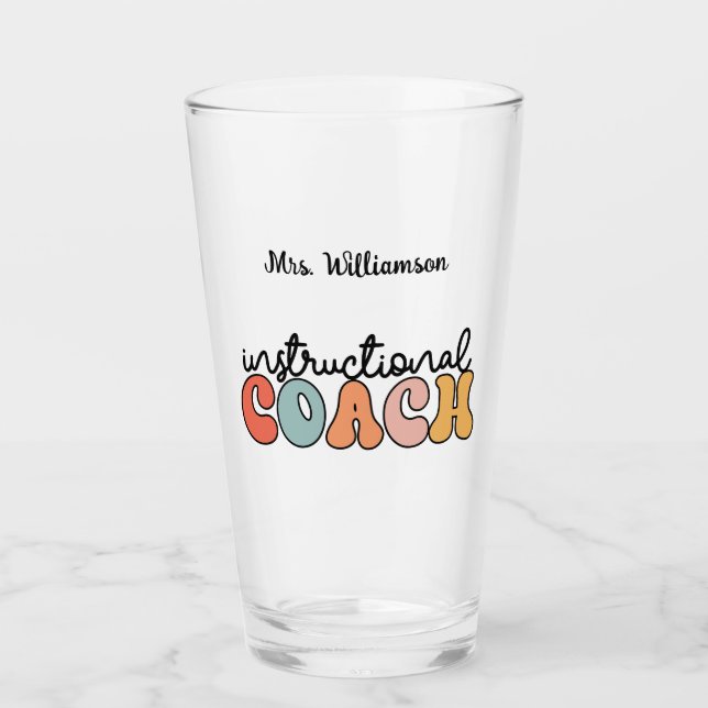 Custom Instructional Coach Educational Coach Retro Glass (Front)