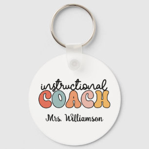 Custom Instructional Coach Educational Coach Retro Key Ring