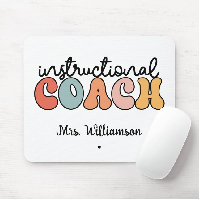 Custom Instructional Coach Educational Coach Retro Mouse Pad (With Mouse)