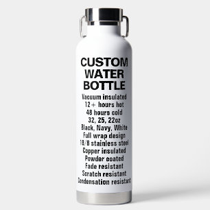 Custom Insulated Steel & Copper Bottle 32oz WHITE
