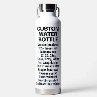 Custom Insulated Steel & Copper Bottle 32oz WHITE