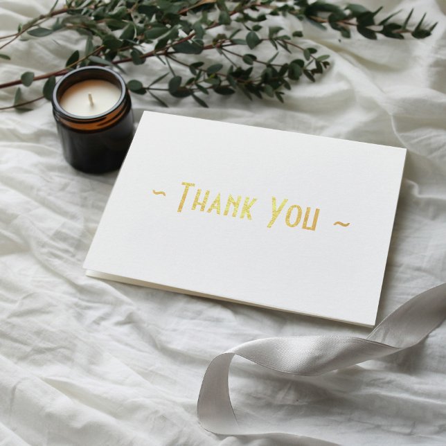 Custom Interior Message Folded Foil Thank You Card (Creator Uploaded)