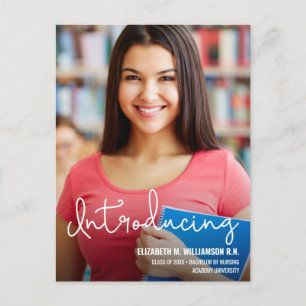 Custom Introducing Nurse Grad photo Announcement  Postcard