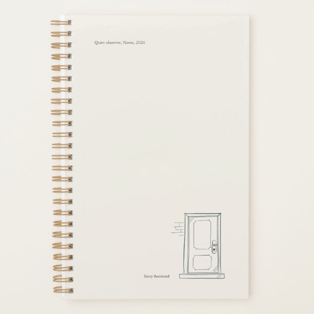 Custom Introvert Gift Quiet Solitude Closed Door Planner (Front)