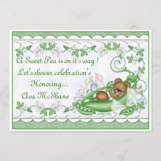Custom Invitation Sweet Pea in a Pod