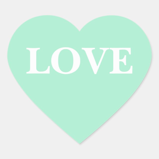 Custom Invite Light Mint Heart Sticker (Front)