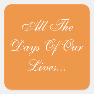 Custom Invites Cadmium Orange Square Sticker