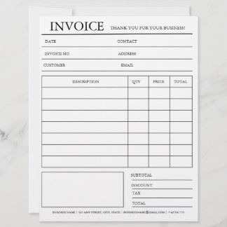 Custom Invoice & Receipt Notepad Letterhead