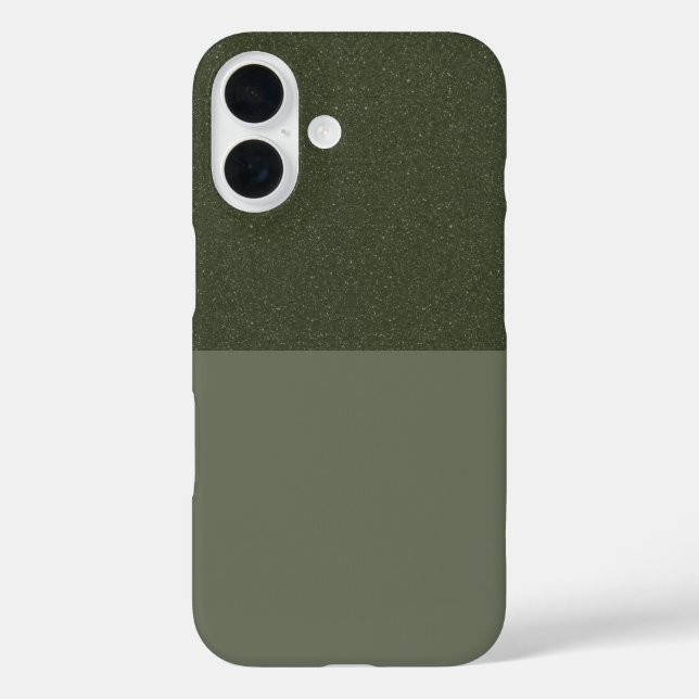 Custom iPhone 16 Case – Glitter & Matte Moss Green (Back)