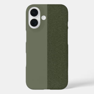 Custom iPhone 16 Case – Matte & Glitter Moss Split