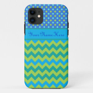 Custom iPhone 5/5s Case: Polka Dots and Chevrons Case-Mate iPhone Case
