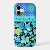 Custom iPhone 5/5s Case: Quirky Moons, Polka Dots