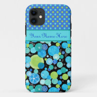 Custom iPhone 5/5s Case: Quirky Moons, Polka Dots