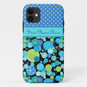 Custom iPhone 5/5s Case: Quirky Moons, Polka Dots Case-Mate iPhone Case