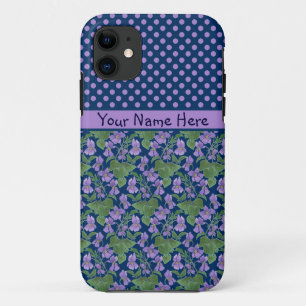 Custom iPhone 5/5s Case, Violets and Polka Dots 11 Case