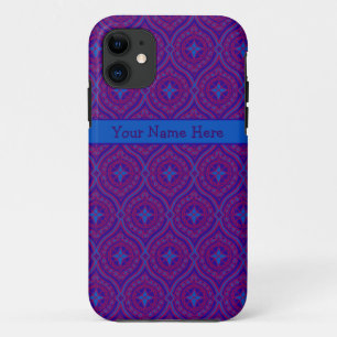 Custom iPhone 5 Case-Mate Purple, Blue Pattern Case