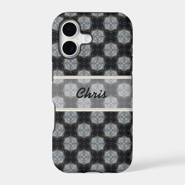 Custom Iphone Black Grey case (Back)