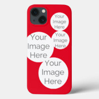 Custom iPhone Case – 4 Photo Red Background