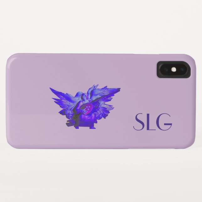 Custom iPhone Case Design, Cute Purple Angel Gift (Back (Horizontal))
