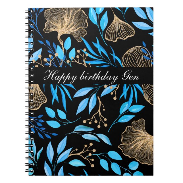 Custom iphone Case Gold Colour Add your Name Notebook (Front)