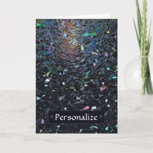 Custom Iridescent Abstract Stained Glass Pattern Card