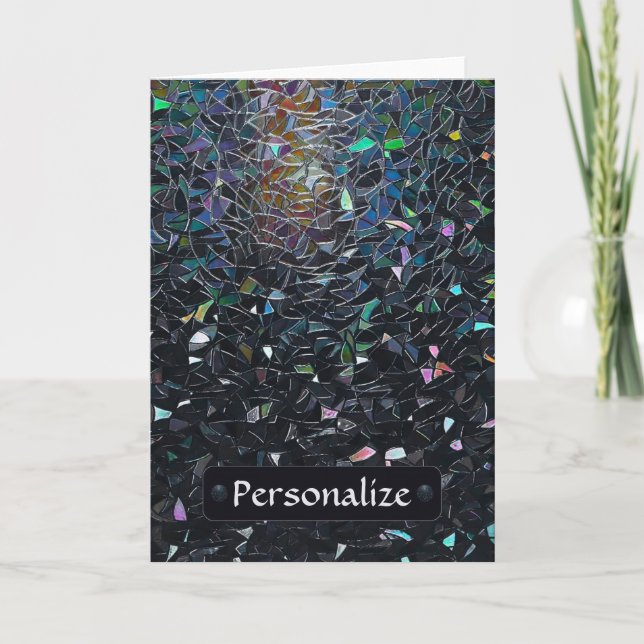 Custom Iridescent Abstract Stained Glass Pattern Card (Front)