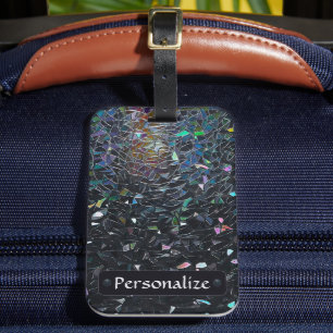 Custom Iridescent Abstract Stained Glass Pattern Luggage Tag