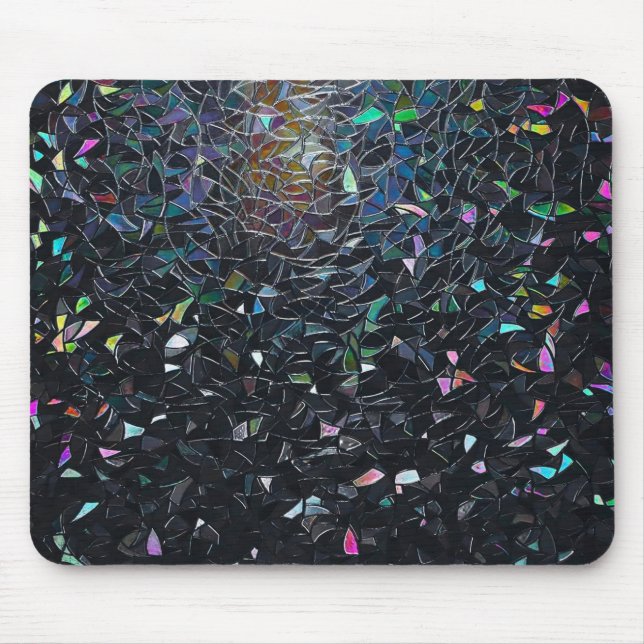 Custom Iridescent Abstract Stained Glass Pattern Mouse Pad (Front)