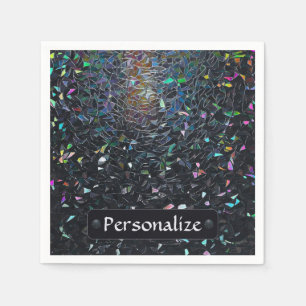 Custom Iridescent Abstract Stained Glass Pattern Napkin