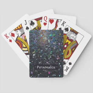 Custom Iridescent Abstract Stained Glass Pattern Playing Cards