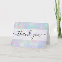 Custom Iridescent Geometric Thank You