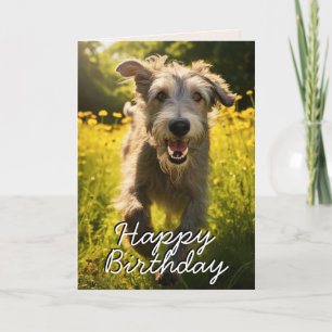 Custom Irish Wolfhound Happy Birthday Card
