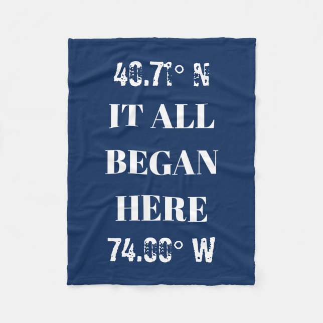 Custom It All Began Coordinates  Fleece Blanket (Front)