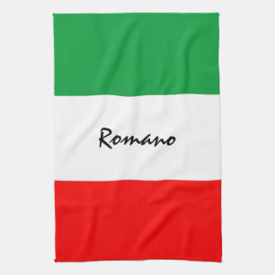 Custom Italian-American Flag Kitchen Towel