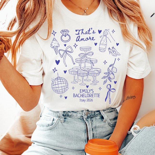 Custom Italian Bachelorette Thats Amore Blue  Tri-Blend Shirt (Creator Uploaded)