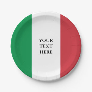 Custom Italian flag of Italy paper party plates