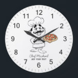Custom Italian Pizzeria Pizza Kitchen / Restaurant Large Clock<br><div class="desc">Bring the warm,  inviting atmosphere of an authentic Italian kitchen into your space with this Italian Pizzeria Pizza Kitchen or Restaurant Round Large Clock. Inspired by classic Italian pizzerias,  this stylish wall clock adds a delicious touch of culinary charm to any kitchen,  dining area,  café,  or restaurant.</div>