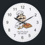 Custom Italian Pizzeria Pizza Kitchen / Restaurant Large Clock<br><div class="desc">Bring the warm,  inviting atmosphere of an authentic Italian kitchen into your space with this Italian Pizzeria Pizza Kitchen or Restaurant Round Large Clock. Inspired by classic Italian pizzerias,  this stylish wall clock adds a delicious touch of culinary charm to any kitchen,  dining area,  café,  or restaurant.</div>