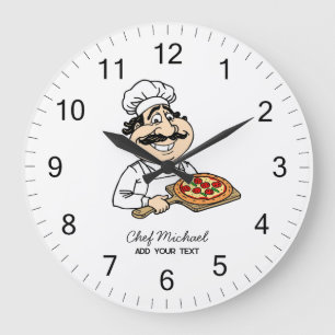 Custom Italian Pizzeria Pizza Kitchen / Restaurant Large Clock