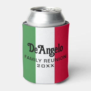 Custom Italian Surname Flag Colours Reunion Can Cooler