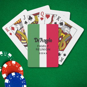 Custom Italian Surname Name Reunion Playing Cards