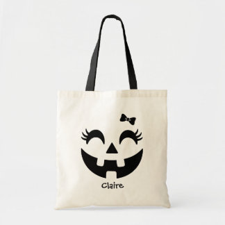 Custom Jack O' Lantern Halloween Trick Or Treat Tote Bag