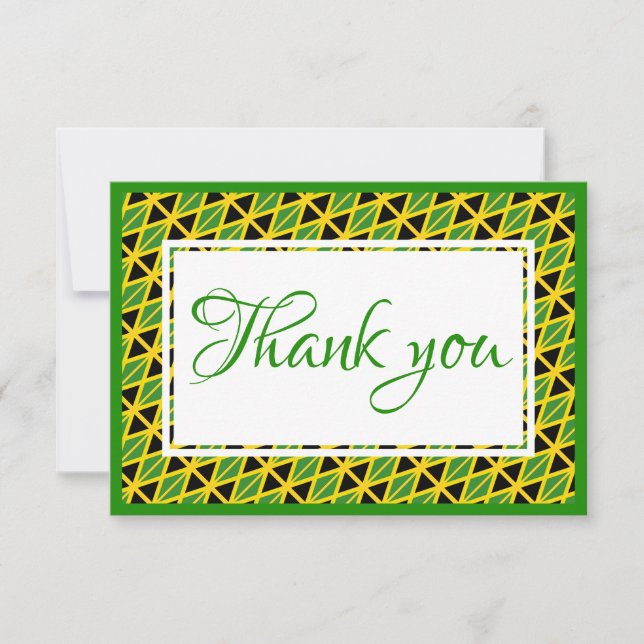 Custom JAMAICA FLAG Thank You Card (Front)