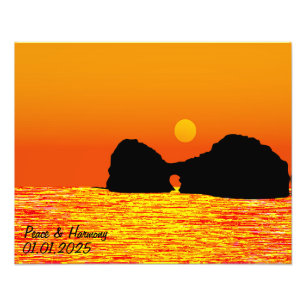 Custom Japan Landscape Travel Aesthetic Orange Photo Print