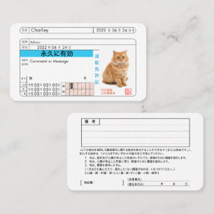 Custom Japanese Driver's License Card!! Business Card