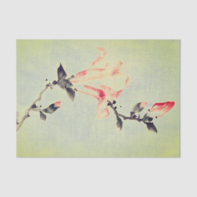 CUSTOM JAPANESE PRINT OF FLOWERS TISSUE PAPER (Front)